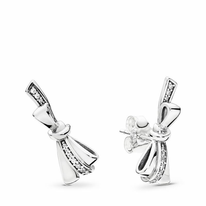 Pandora Brilliant Bows Stud Earrings Silver Egypt HR6805247